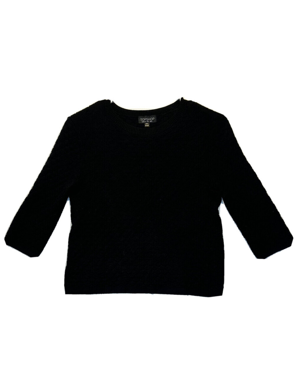Top Shop Sweater Women’s Size 2, Cropped w/ Scale Pattern, Black
